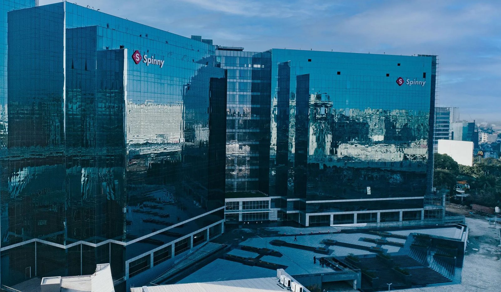 Hans Business Park's blue-glass office towers on Sohna Road, Gurugram