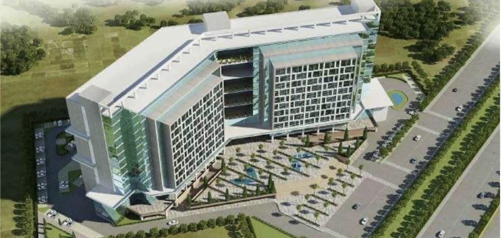 Aerial architectural render of Hans Business Park